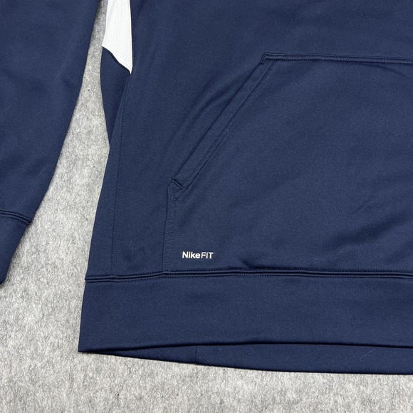 Nike Hoodie Mens Large Navy NikeFIT Therma Just Do It Sweatshirt Casual Athletic - Picture 6 of 16